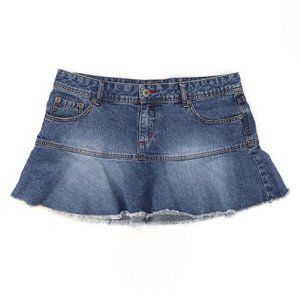 Y2K Arizona Jean Co Denim Tiered Micro Mini Jean Skirt Size Juniors 9